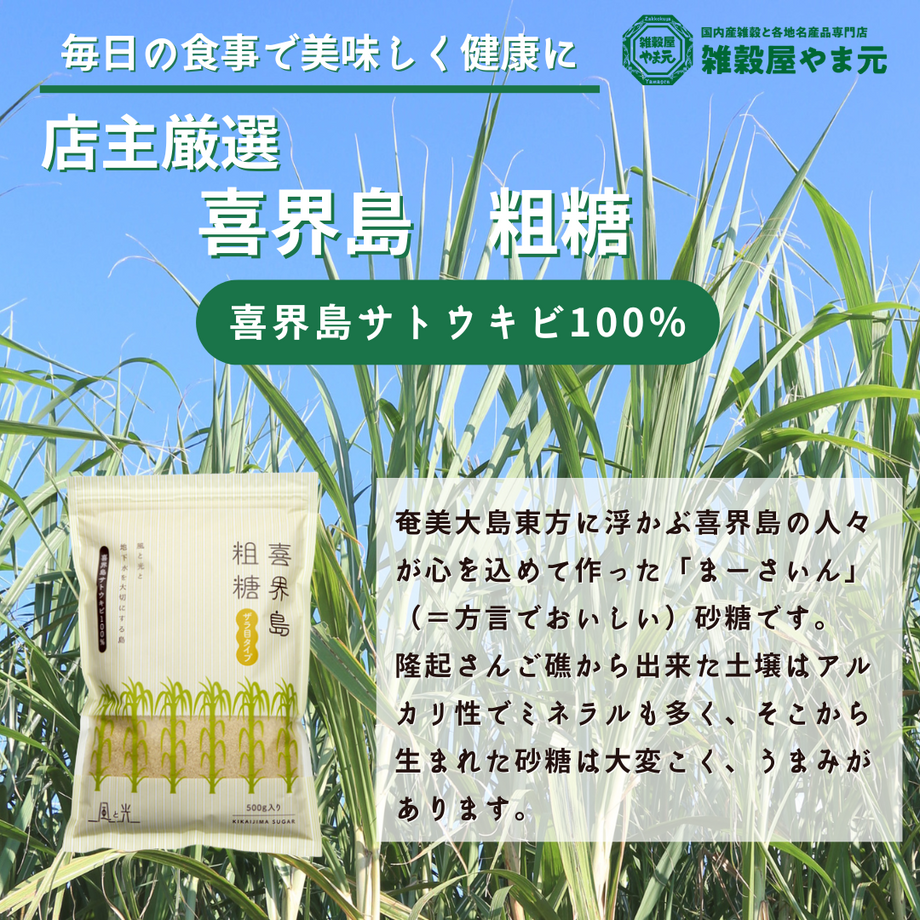 喜界島 さとうきび粗糖 ザラ目タイプ 500g – 雑穀屋 やま元