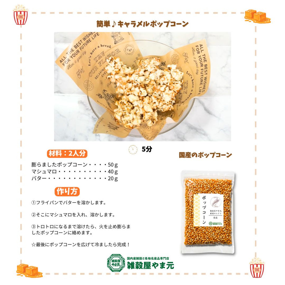 北海道産 ポップコーン 500g│雑穀屋やま元 – 雑穀屋 やま元